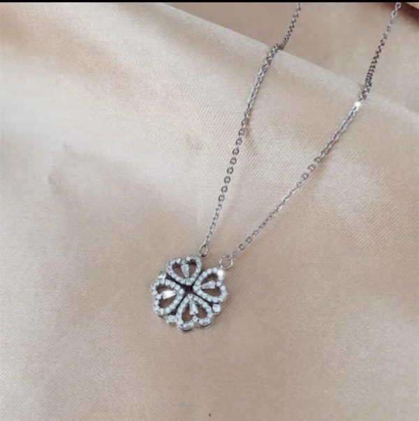 Golden 4 In 1 Magnetic Heart Lover Necklace